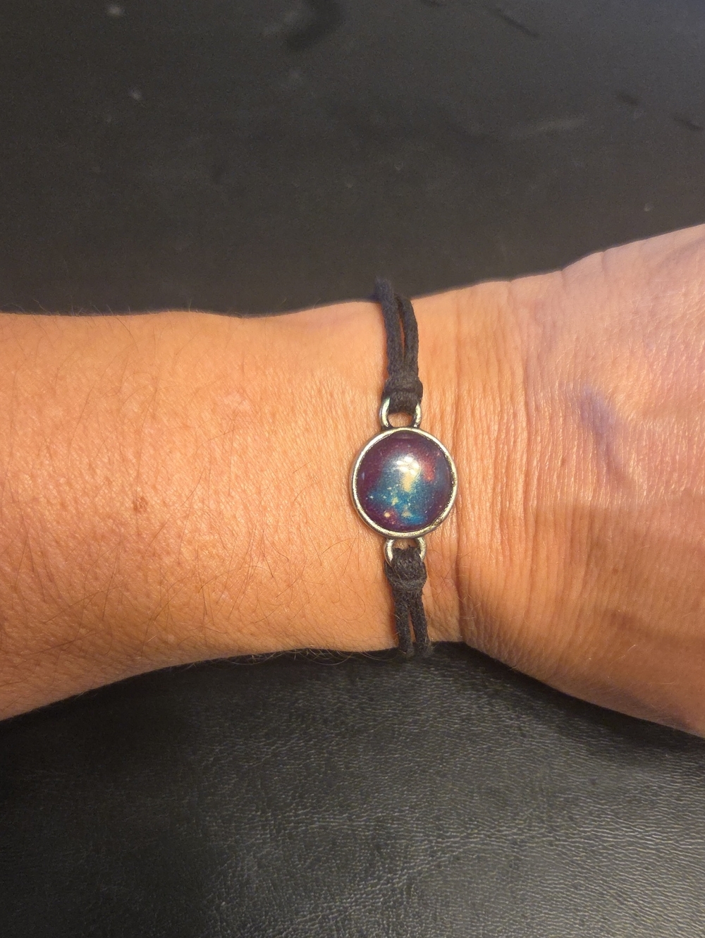 Handmade Galaxy Cord Bracelet in Blue and Purple